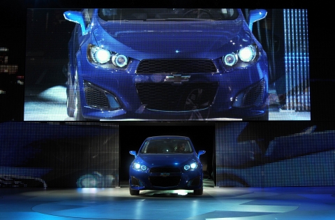 GM DAEWOO가 주도적으로 디자인한 GM의 차세대 글로벌 소형차 컨셉트카 '시보레 아베오 RS(Chevrolet Aveo RS)' 쇼카가 10일(미국 디트로이