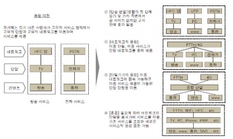 &lt;그림 2&gt; 융합 서비스 진화에 대한 다양한 입장