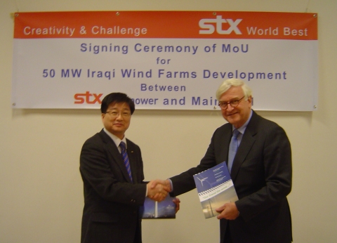 STX윈드파워가 최근 네덜란드 풍력발전단지 개발업체인 메인윈드(Main Wind)사와 총 50MW급 풍력발전설비의 턴키베이스 공급 및 유지보수에 대해 양해각서(MOU)를 체결했다.