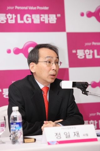 간담회장에서 발언 중인 PM사업 본부장 정일재 사장