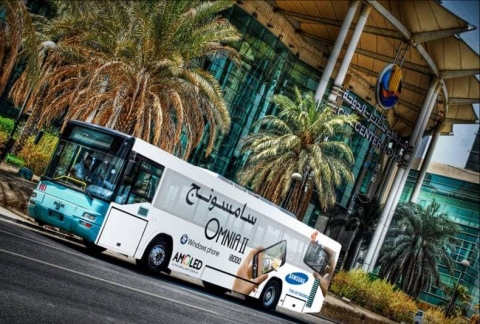 Samsung bus and taxi wrappings as part of sponsorship of the IAAF World Indoor Championships – Doha 