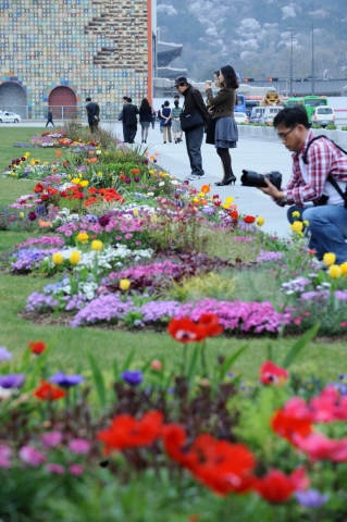 광화문광장 비우고, 잔디와 꽃으로 단장