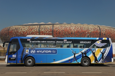 2010 남아공 월드컵  우루과이(Uruguay) 및 덴마크(Denmark) 대표팀 버스