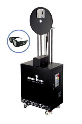 마스터이미지3D의 극장용 3D 입체영화 시스템 MI-2100(영상장비)과 MI-G200(3D 안경)