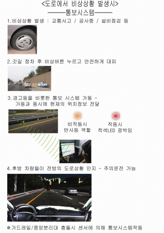 발명 및 디자인그룹 라이전씨가 개발한 ‘도로 비상상황 발생 통보 시스템’