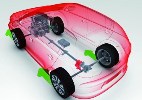 DYNAMAX provides a continuous distribution of torque to both axles and an intelligent control unit which constantly exchanges information with the automobile control electronics.