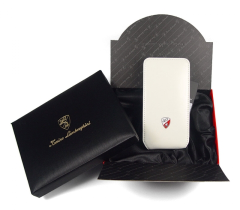 iPhone4 Leather Case Lamborghini Edition White