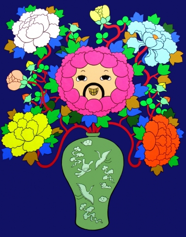 아트놈 청자에서 피는 꽃 캔버스에 아크릴 116.8x91cm, 2010