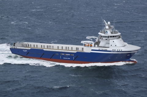 STX유럽이 수주하는 액화천연가스(LNG) 추진 방식의 해양작업지원선