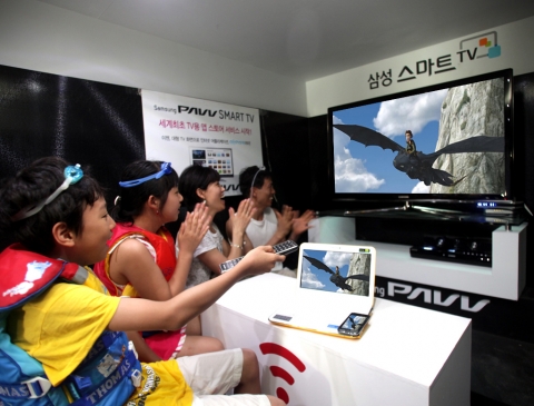 '보는 TV'에서 '즐기는 TV'로 TV 시장의 패러다임 변화를 주도하고 있는 삼성파브가 여름 휴가철을 맞아 기아자동차 오토 캠핑장(봉수대 해수