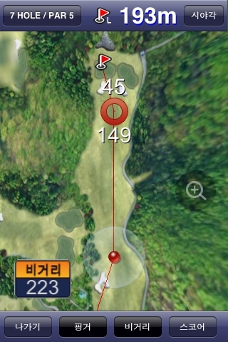 애니캐디 신한동해오픈 골프대회 갤러리 버전으로 레이크사이드CC 코스맵