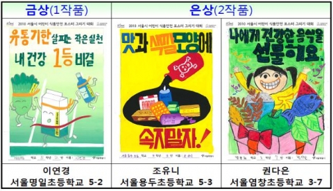 서울시 어린이 식품안전 포스터 그리기 대회 수상작