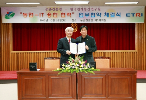 농진청·한국전자통신연구원, IT 신기술 접목 위한 MOU 체결