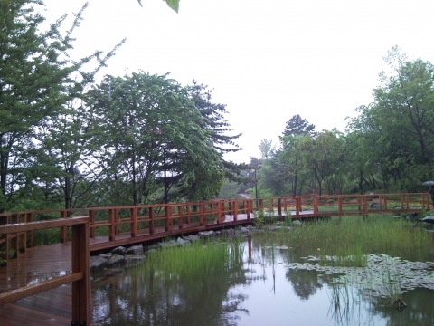 연못데크 설치 후
