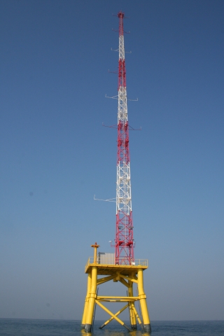 한전, 국내 최초 해상 기상타워 준공