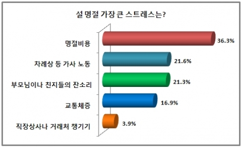 설 명절 가장 큰 스트레스는 ‘명절비용’