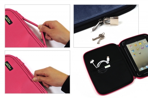 당기는 형태의 손잡이(draw-strap)기능과 도난방지 및 사생활보호를 위한 키슬라이드지퍼까지 장착.jpg