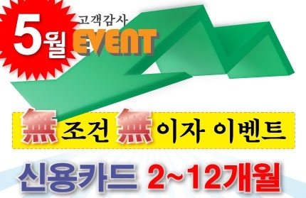 신용카드 최대 12개월 무이자 행사