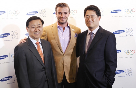 Samsung Mr David Song,  Managing Director, UK and Ireland, Samsung Electronics, David Beckham, and M...