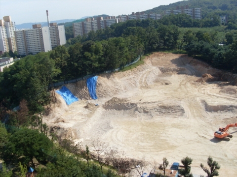 초안산 골프연습장 계획부지 현황