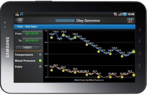 삼성 갤럭시탭SAP EMR 구현화면