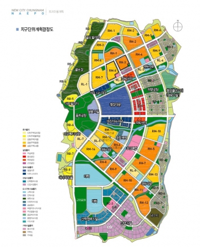 충남도청(내포)신도시 토지 이용도
