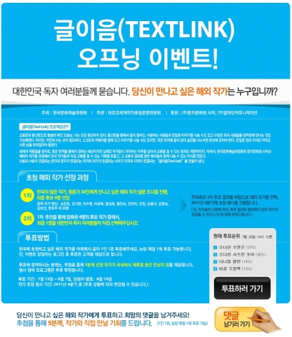 글이음, 오프닝 이벤트 ‘당신이 만나고 싶은 해외 작가는 누구입니까’ 개최