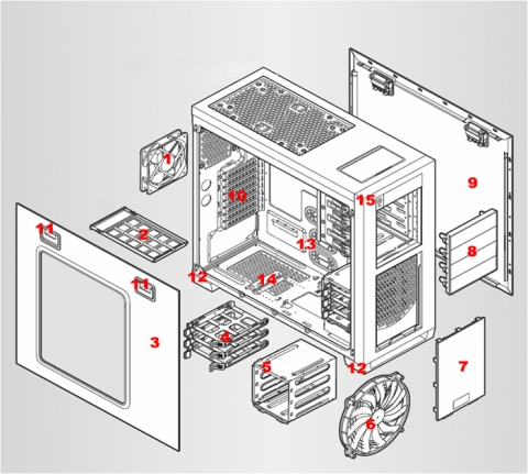 CORSAIR 650D 의 부품 구성도