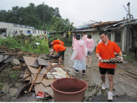 한국보건복지인력개발원, 태풍피해 농가 위한 수해복구 자원봉사활동 실시