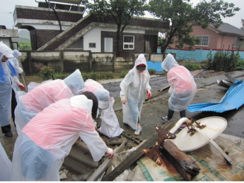 한국보건복지인력개발원, 태풍피해 농가 위한 수해복구 자원봉사활동 실시