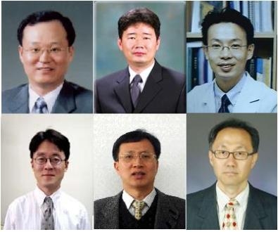 사진 위 왼쪽부터 김진만 교수, 이재석 교수, 고성은 교수, 김백호 연구교수, 조재환 교수, 박수형 교수