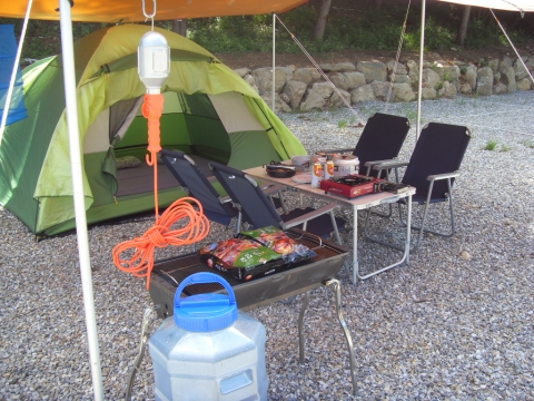 제공되는 캠핑장비 장비들