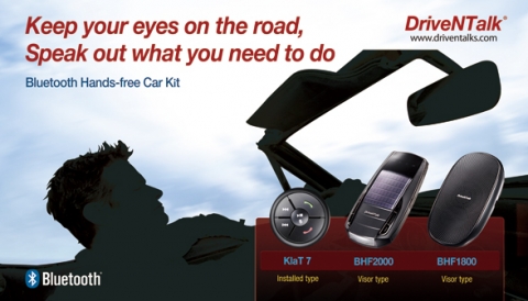 Keep your eyes on the road, Speak out what you need to do. DriveNTalk Bluetooth Hands-free Car Kit