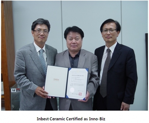 Inbest Ceramic Certified as Inno-Biz