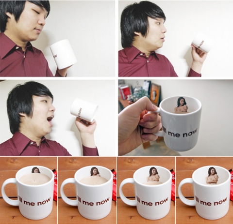 커피 마시면 벗는 일명 ‘원 샷 머그컵’ 화제