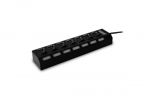 노벨뷰 7포트 USB 허브 NB-107(P) 블랙