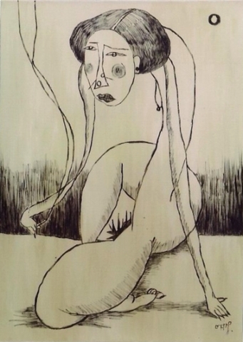 전시회&#039;돌아가자,장미여관으로&#039; 출품작 이재우_골방의 여인_100.0x80.3cm_oil on canvas_2001
