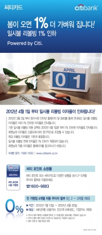 씨티카드 일시불 리볼빙수수료 1% 인하