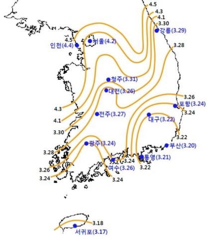 개나리 개화 예상시기