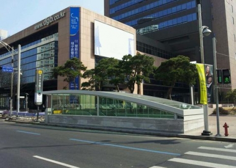 캐노피 설치전경 대구은행역