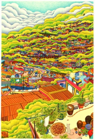 갤러리 골목에서 전시중인 이보윤 작가의 &#039;고추말리기 좋은날&#039;