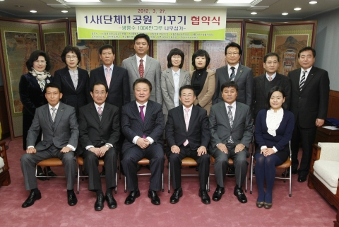 청주시-시립성화1어린이집 등 9곳 단체(업체), 1사(단체) 1공원 가꾸기 협약 체결