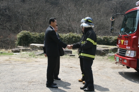 박청웅 광주시 소방본부장, 산불 취약지역 현장 확인