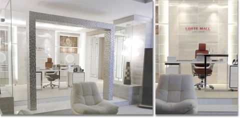 ▲삼현타일이 벽과 바닥 내장재를 협찬해 시공된 드라마 `패션왕`의 사무실 내부 모습
