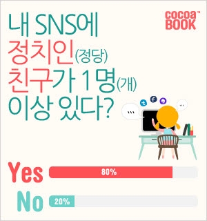 코코아북 '내 SNS에 정치인(정당) 친구가 1명(개)이상 있다?