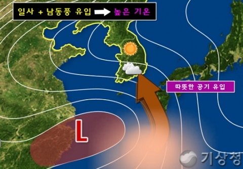 5일(토)~6일(일) 영동지방 한때 비 가능성 있으나 고온현상 완화 될 전망