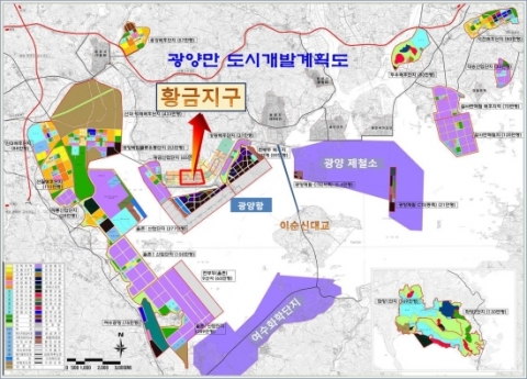 광양 황금지구 위치도
