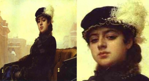 이반 니콜라예비치 크람스코이(Ivan Nikolaevich Kramskoy)의 '미지의 여인(Unknown Woman)'…모스코바, 트레티야코프 미술관 소재