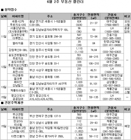 6월 2주 분양