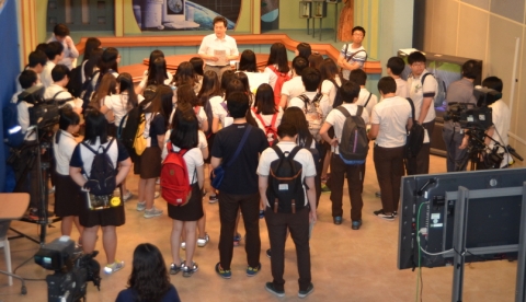 부산관광고 학생들의 동명대학교 진로체험학습 장면
